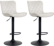 Set van 2 barkrukken Emma creme,Fluweel creme