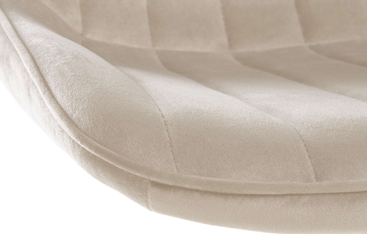 Barhocker Toni Samt chrom creme