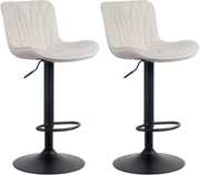 Set van 2 barkrukken Linus creme,Fluweel creme