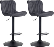 Set van 2 barkrukken Linus zwart,Fluweel schwarz