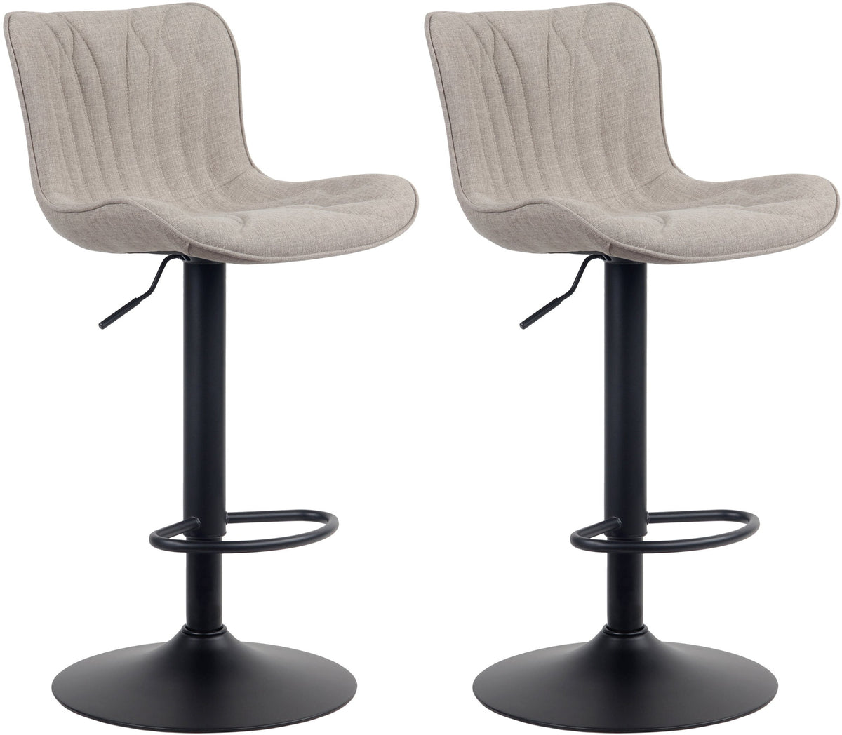Set van 2 barkrukken Linus taupe,Stof taupe