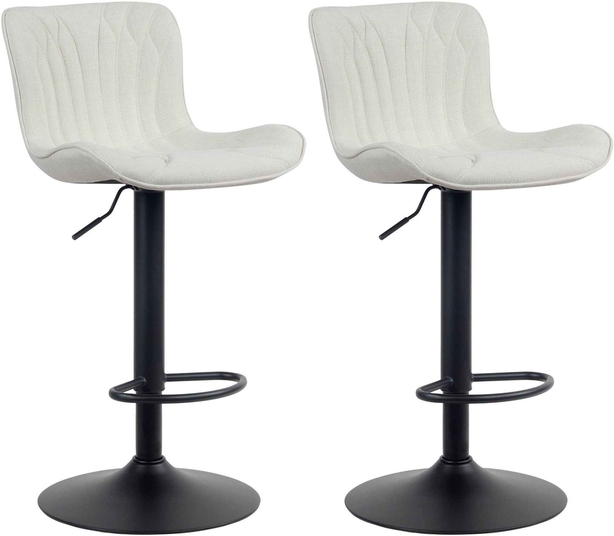 Set van 2 barkrukken Linus creme,Stof creme