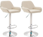 Set van 2 barkrukken Braga kunstleer creme,chroom creme