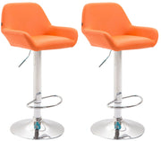 Set van 2 barkrukken Braga kunstleer oranje,chroom orange