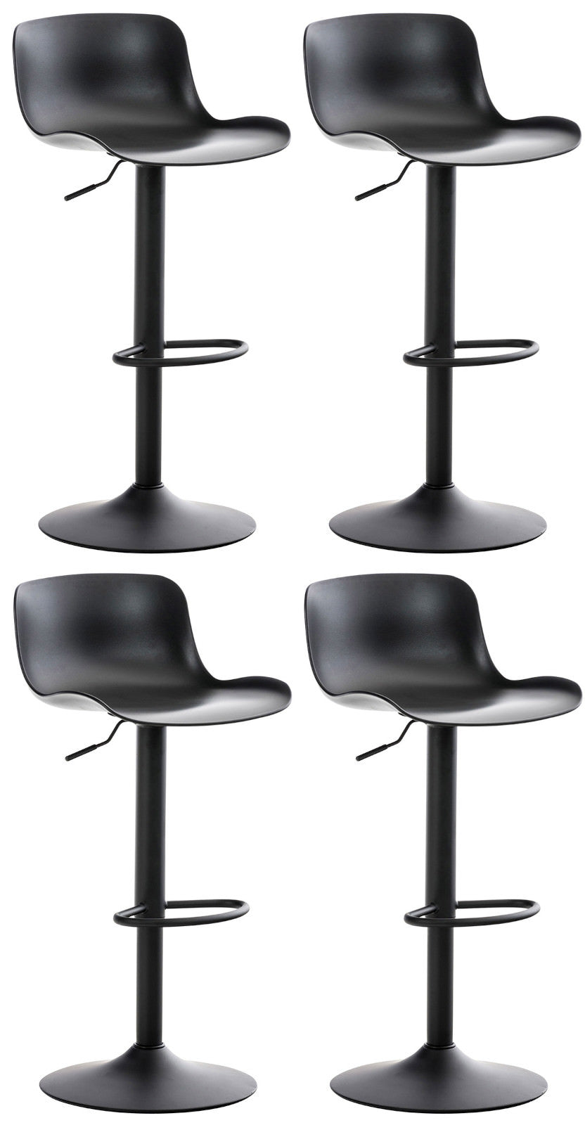 Set van 4 barkrukken Almada Kunststof zwart schwarz