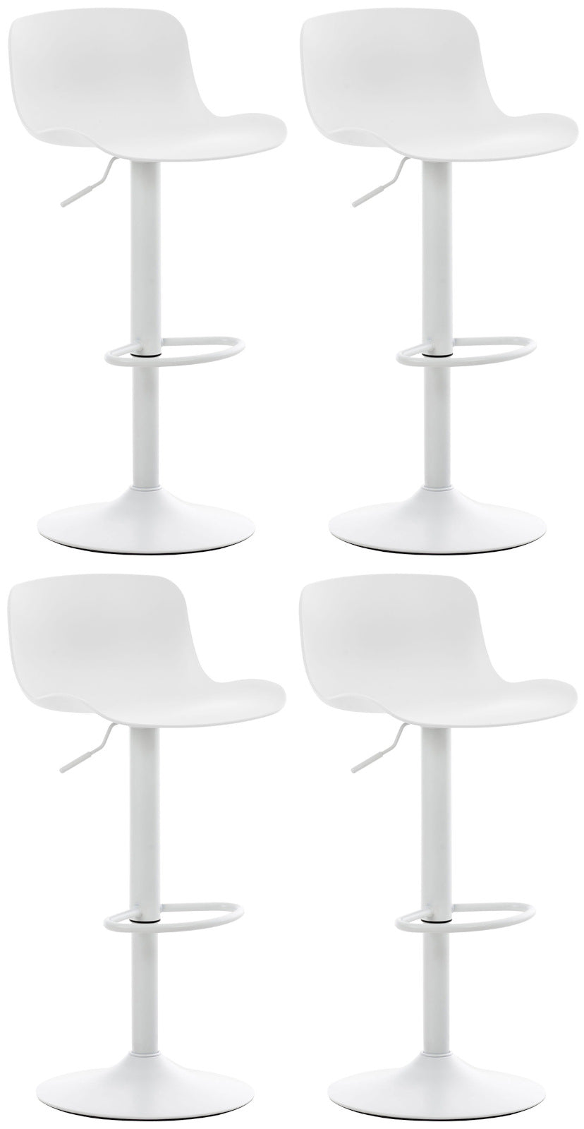 Set van 4 barkrukken Almada Kunststof wit weiß