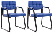Set van 2 eetkamerstoelen Canada B Kunstleer blauw blau