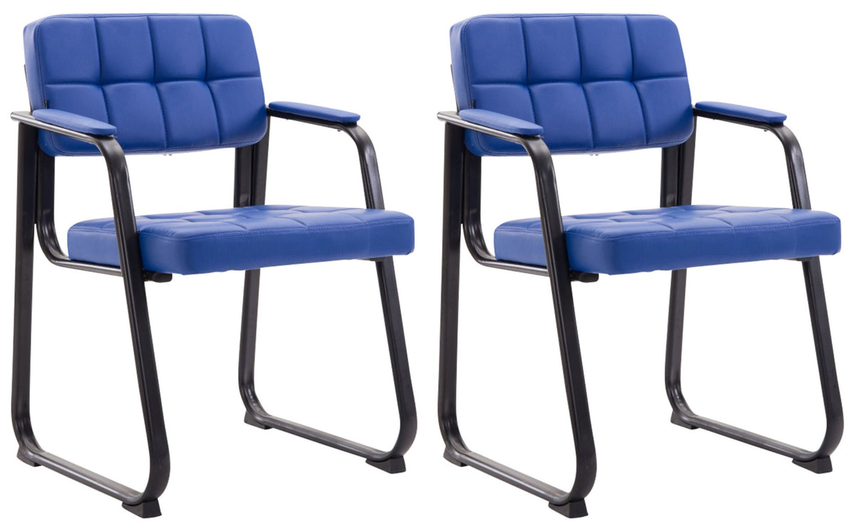 Set van 2 eetkamerstoelen Canada B Kunstleer blauw blau