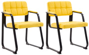 Set van 2 eetkamerstoelen Canada B Kunstleer geel gelb