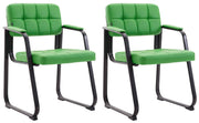 Set van 2 eetkamerstoelen Canada B Kunstleer groen grün