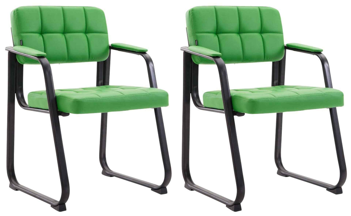 Set van 2 eetkamerstoelen Canada B Kunstleer groen grün