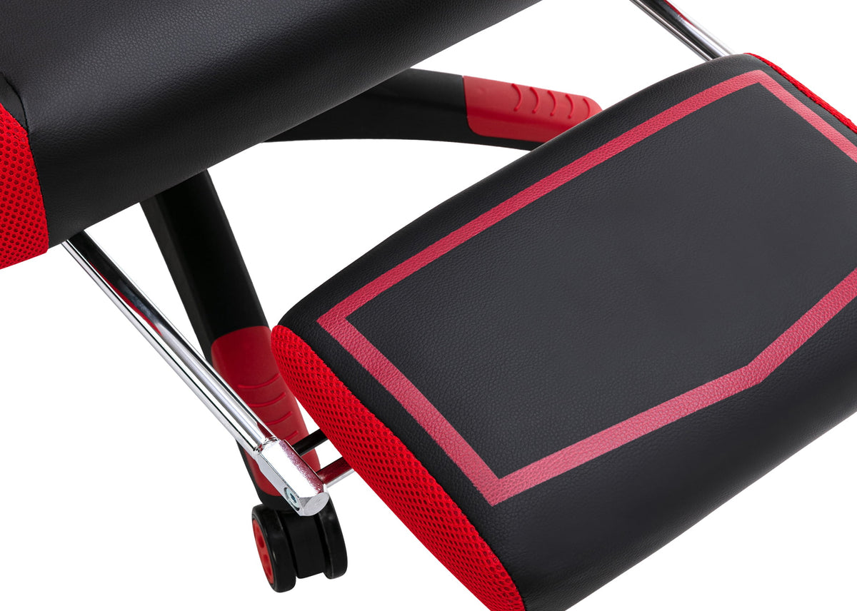 Bureaustoel Clovis kunstleer zwart/rood schwarz/rot