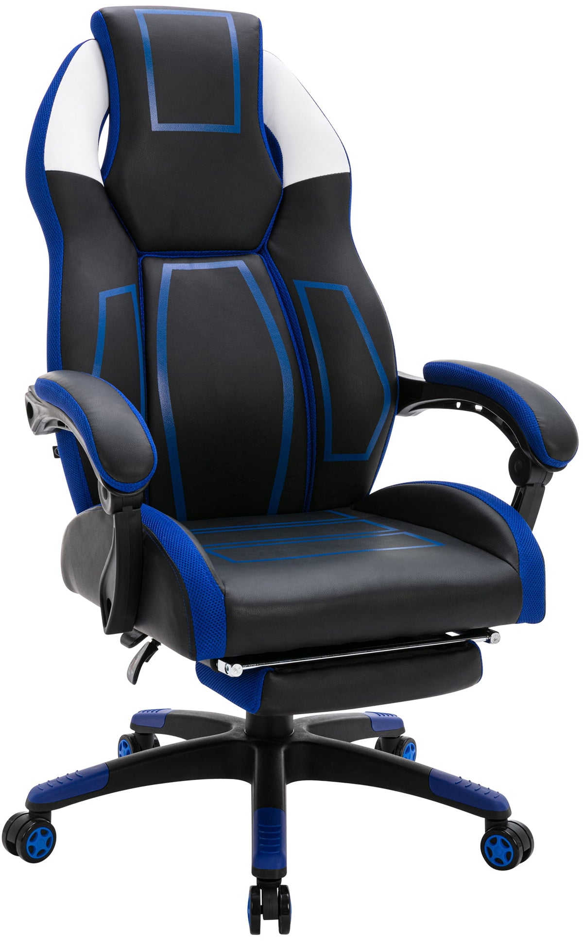 Bureaustoel Clovis kunstleer zwart/blauw schwarz/blau