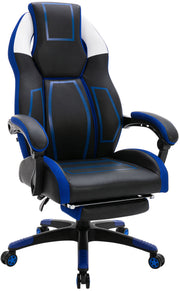 Bureaustoel Clovis kunstleer zwart/blauw schwarz/blau