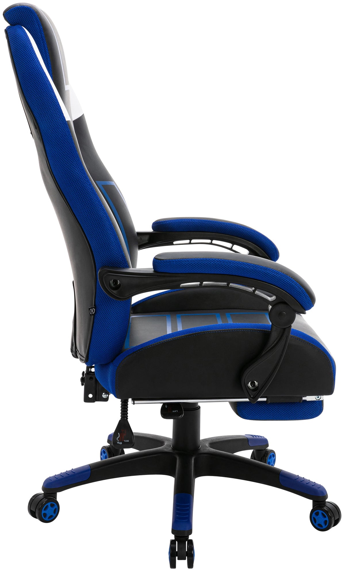 Bureaustoel Clovis kunstleer zwart/blauw schwarz/blau
