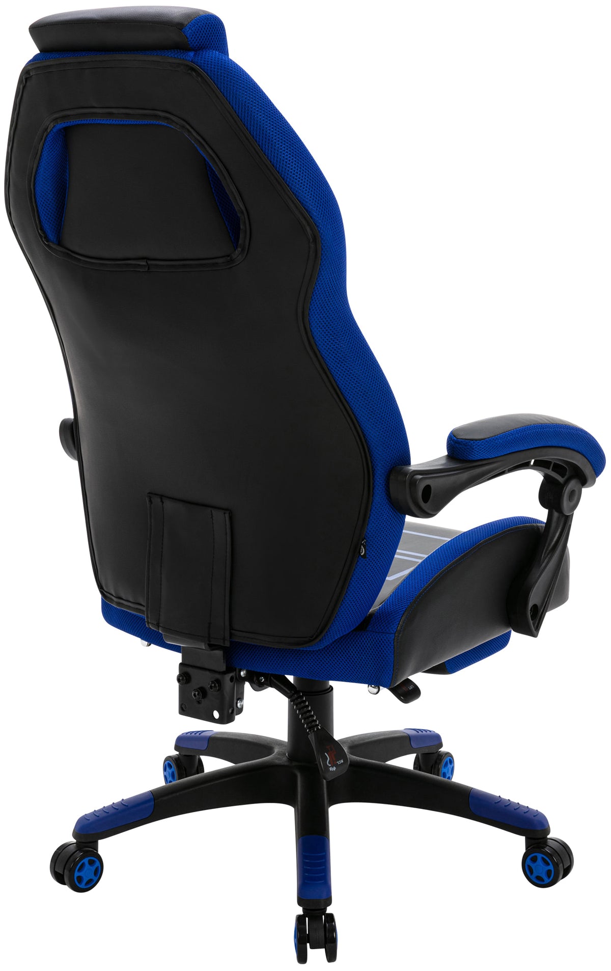 Bureaustoel Clovis kunstleer zwart/blauw schwarz/blau