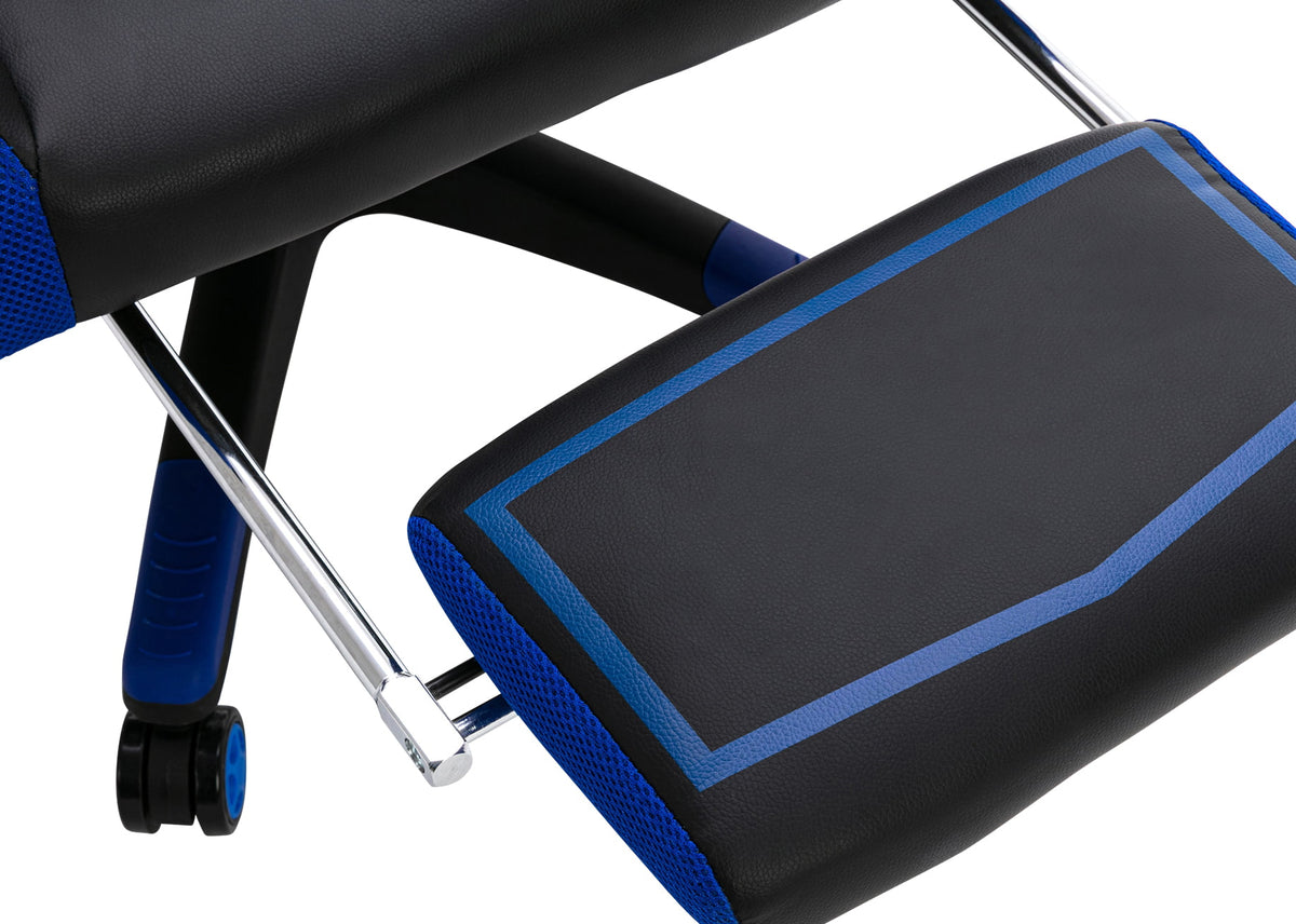 Bureaustoel Clovis kunstleer zwart/blauw schwarz/blau