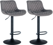2er Set Barhocker Minosa Samt dunkelgrau