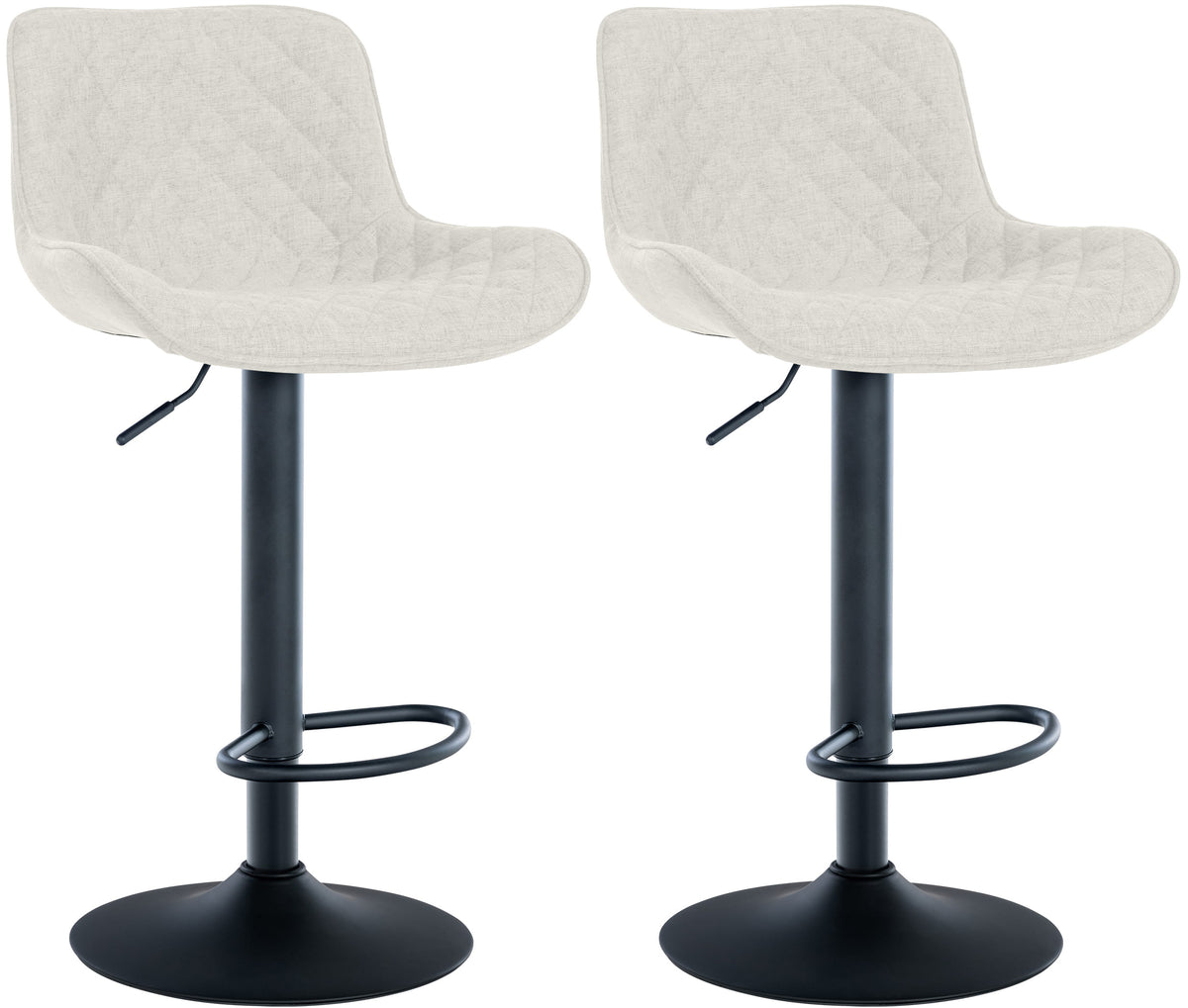 2er Set Barhocker Minosa Stoff creme