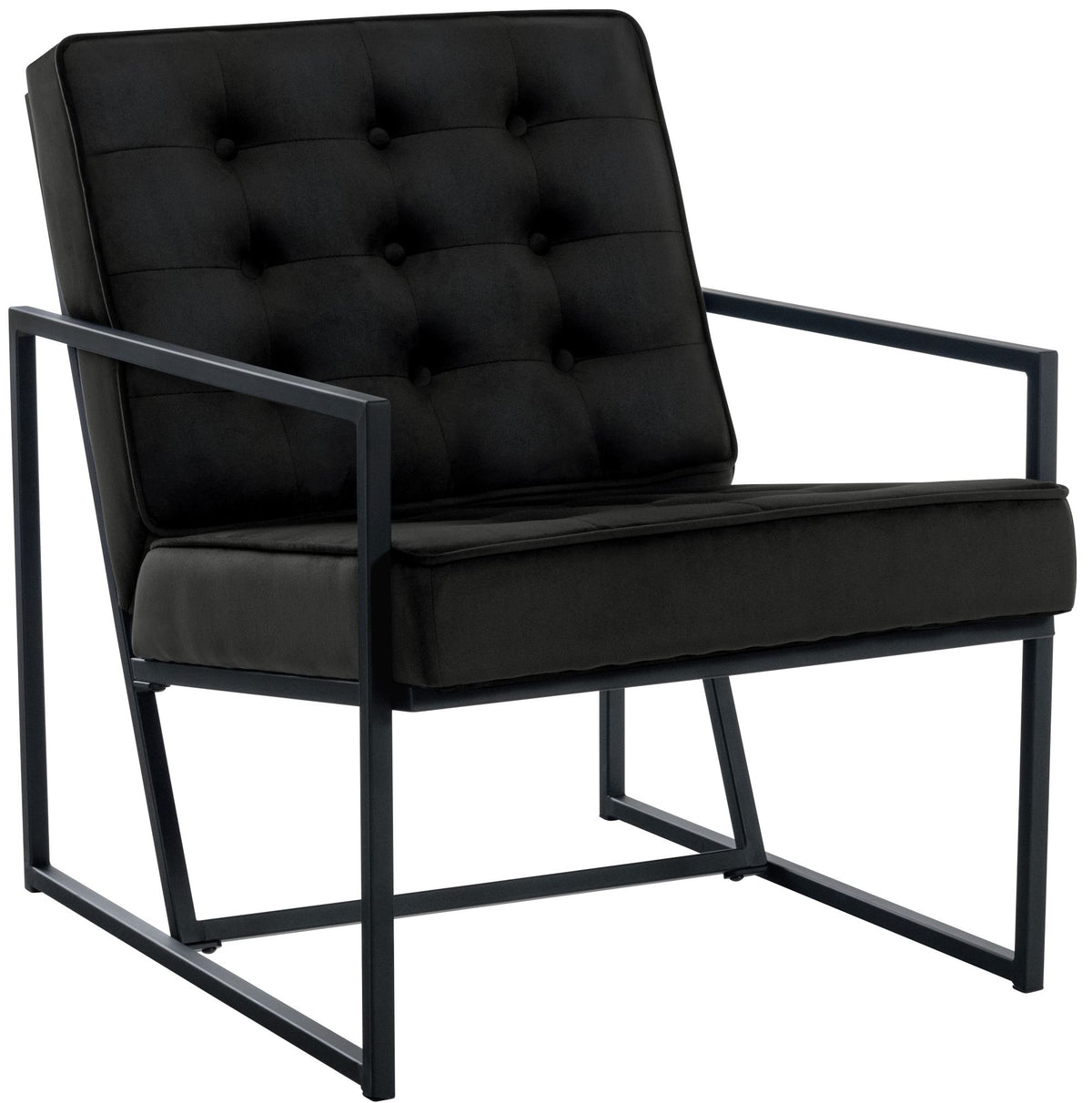 Lounger Avon Fluweel zwart schwarz