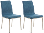 Set van 2 eetkamerstoelen Colmar stof blauw blau