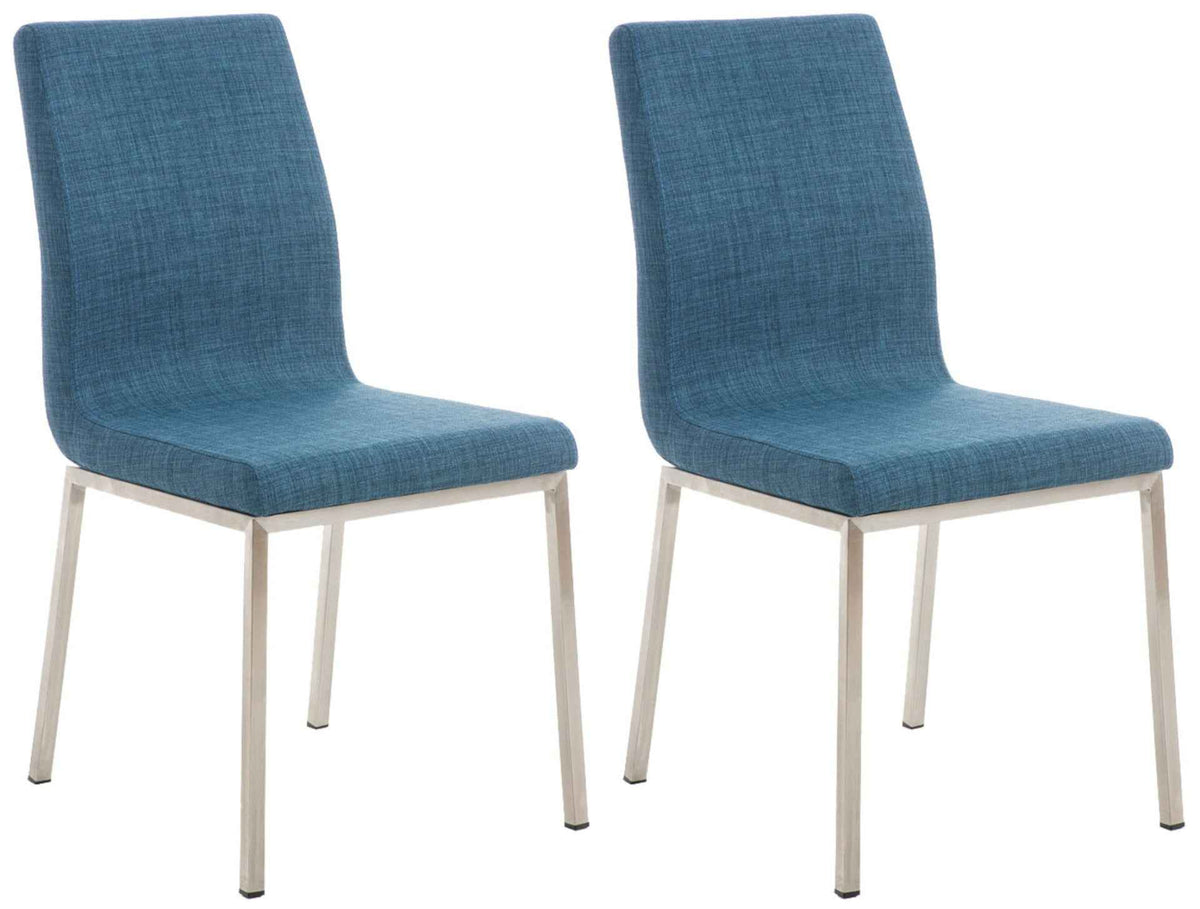 Set van 2 eetkamerstoelen Colmar stof blauw blau
