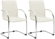 Set van 2 Eetkamerstoelen Tira kunstleer wit weiß