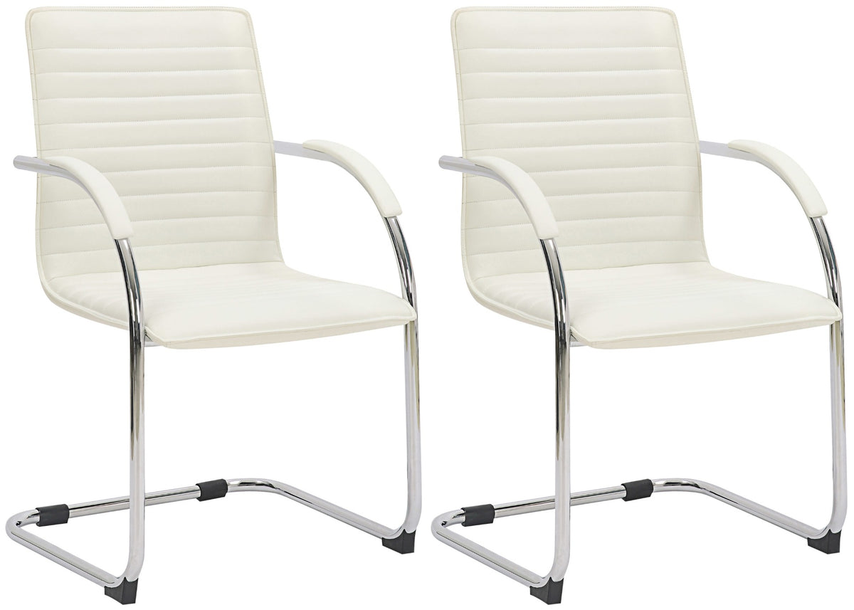 Set van 2 Eetkamerstoelen Tira kunstleer wit weiß