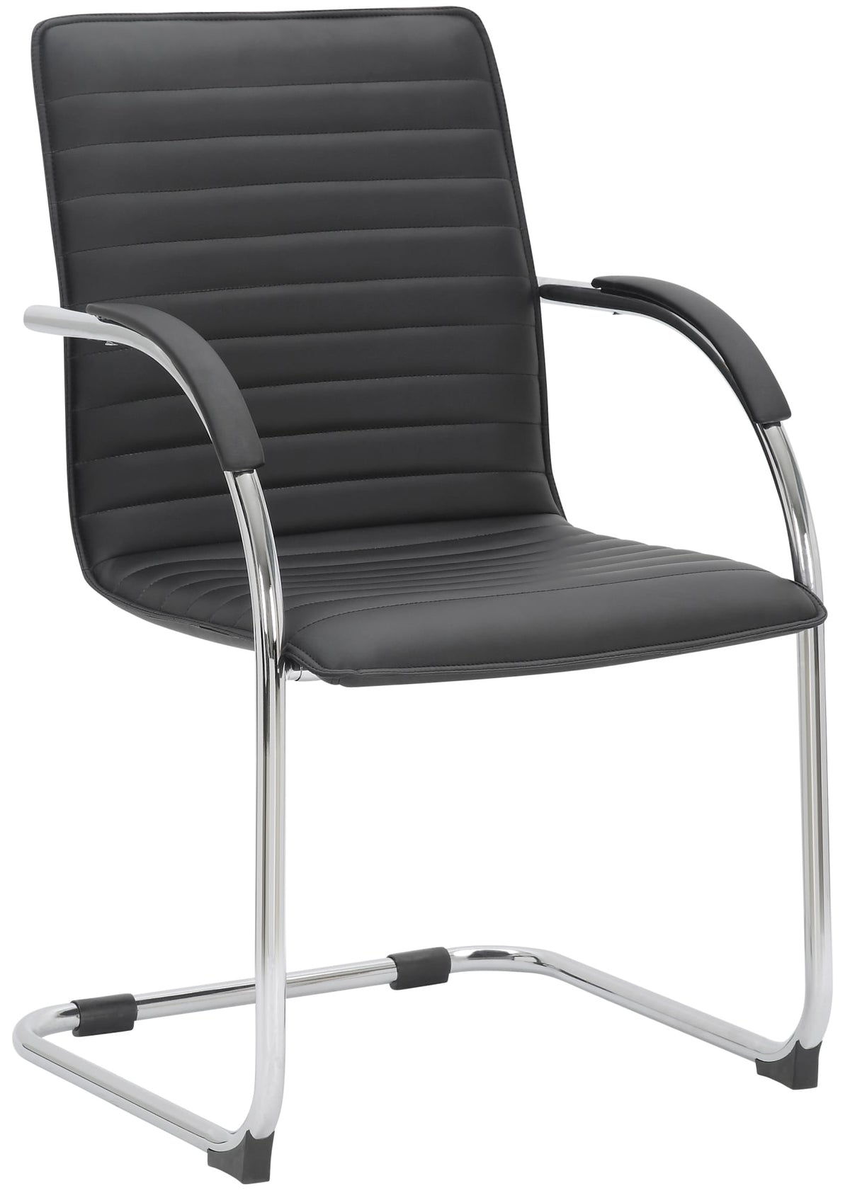 Set van 2 Eetkamerstoelen Tira kunstleer zwart schwarz
