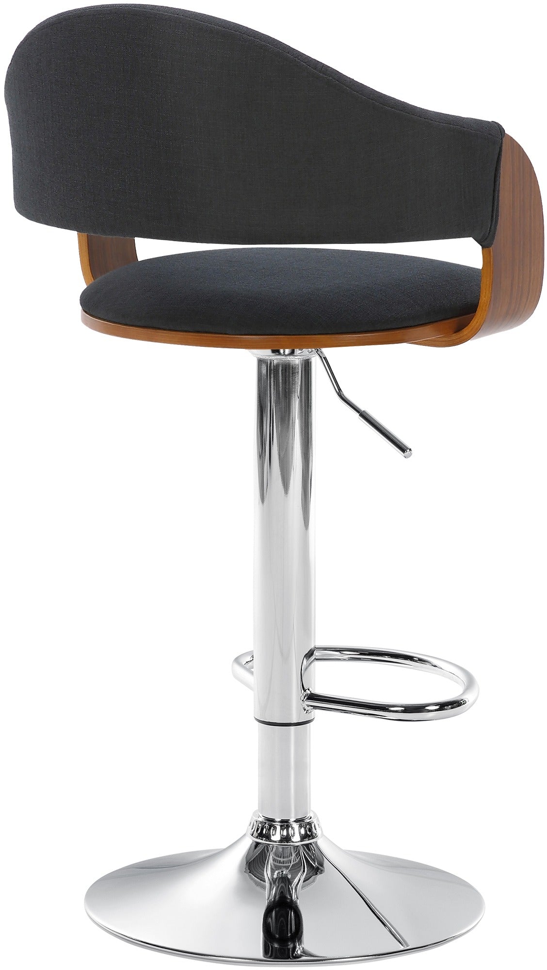 Barhocker Nilse Stoff chrom walnuss/schwarz