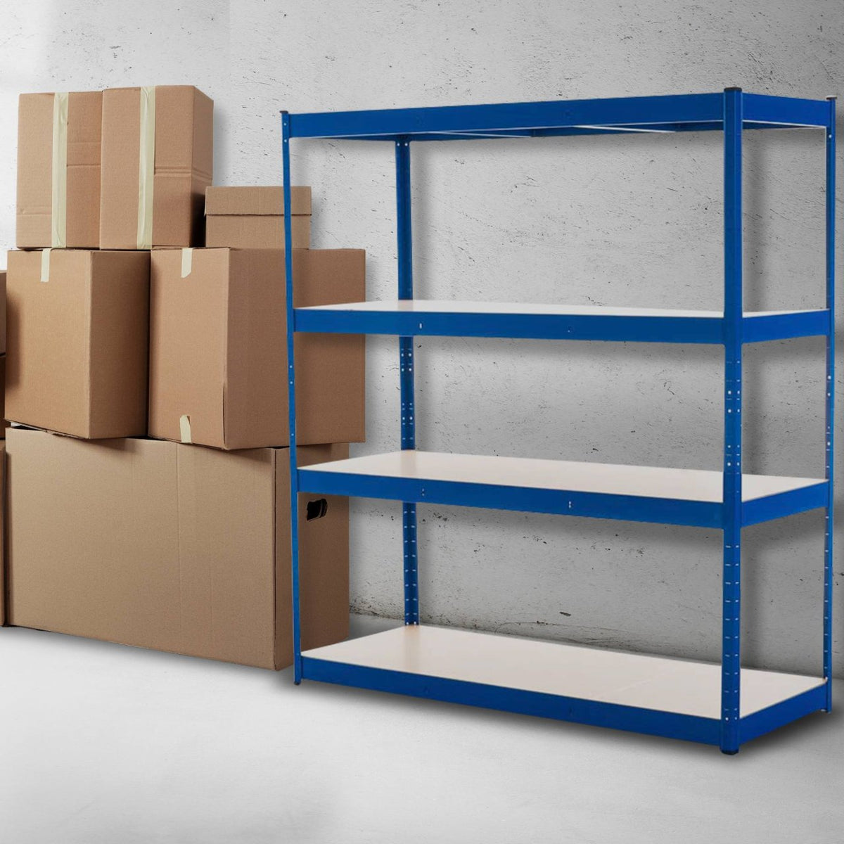Metalen zwaarlast stelling 160x60x180 cm blauw blau