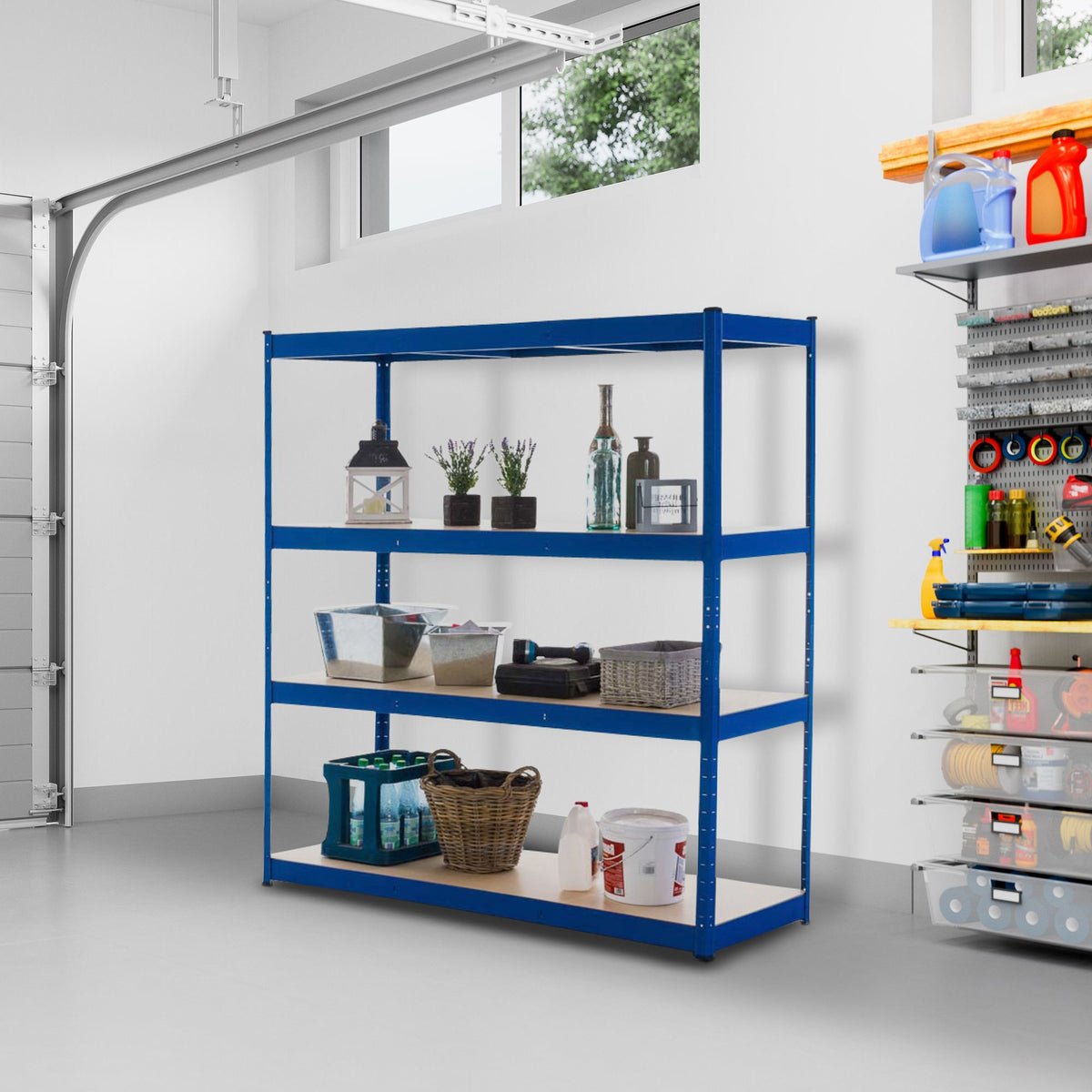Metalen zwaarlast stelling 160x60x180 cm blauw blau