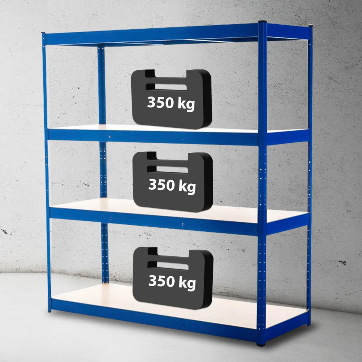 Metalen zwaarlast stelling 160x60x180 cm blauw blau