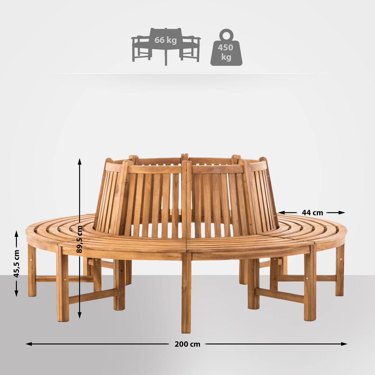 TuinbankNovum rond 200 cm,teak teak