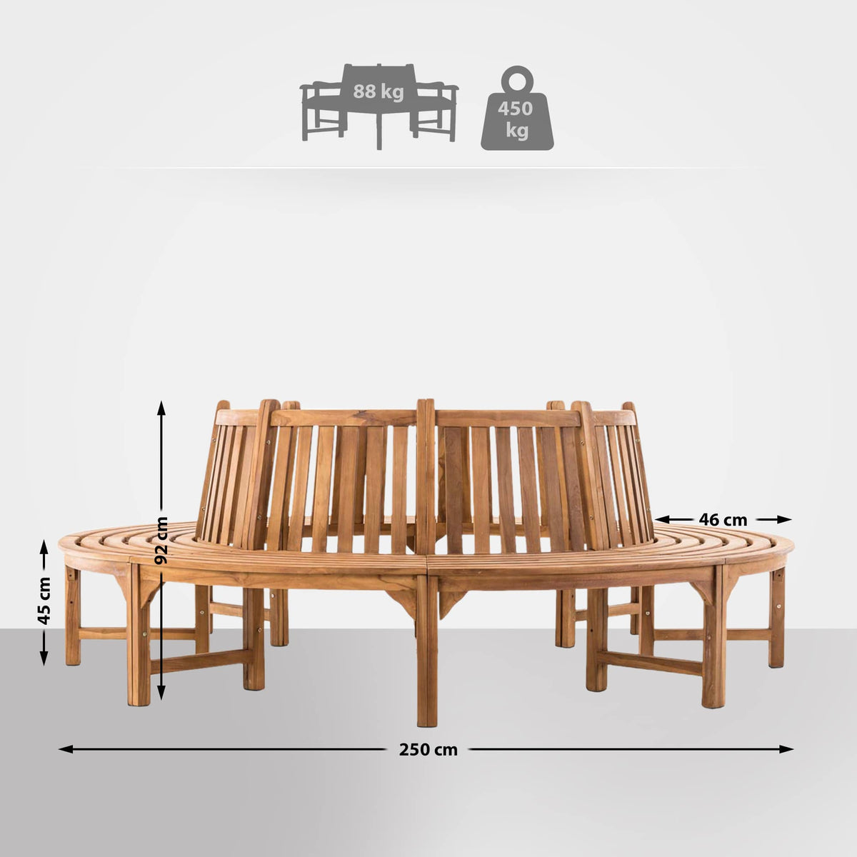TuinbankNovum rond 250 cm,teak teak