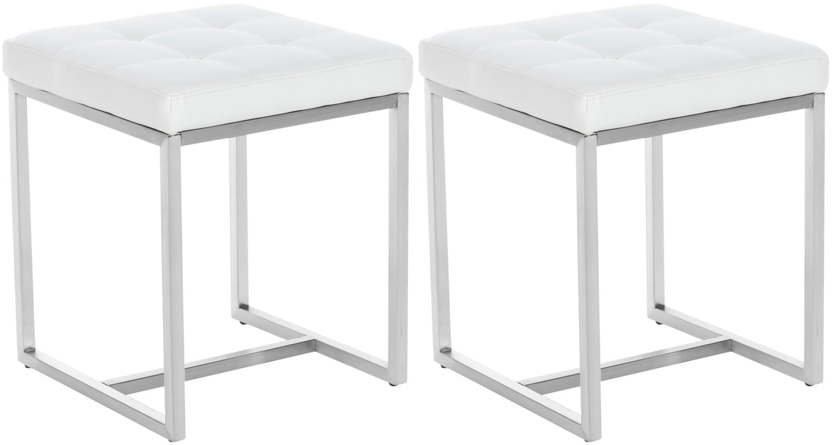 Set van 2 Hockers Barci - Kunstleer wit weiß