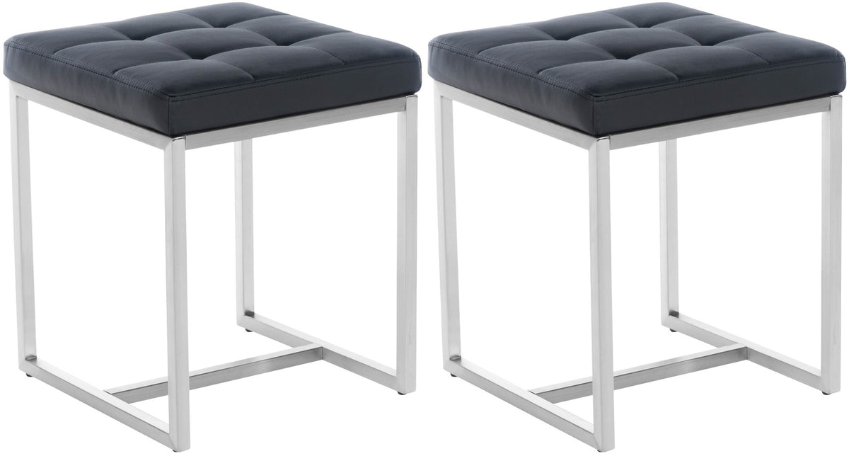 Set van 2 Hockers Barci - Kunstleer zwart schwarz