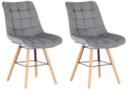 Set van 2 eetkamerstoelen Leni Fluweel grijs grau