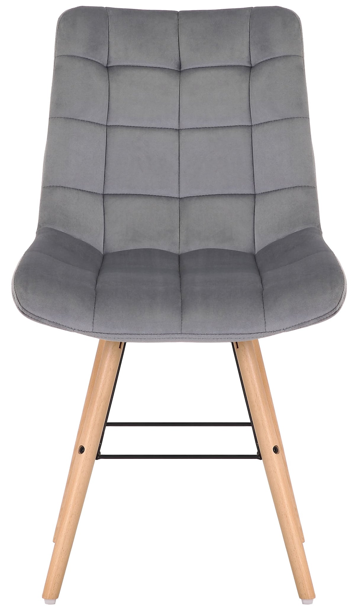 Set van 2 eetkamerstoelen Leni Fluweel grijs grau