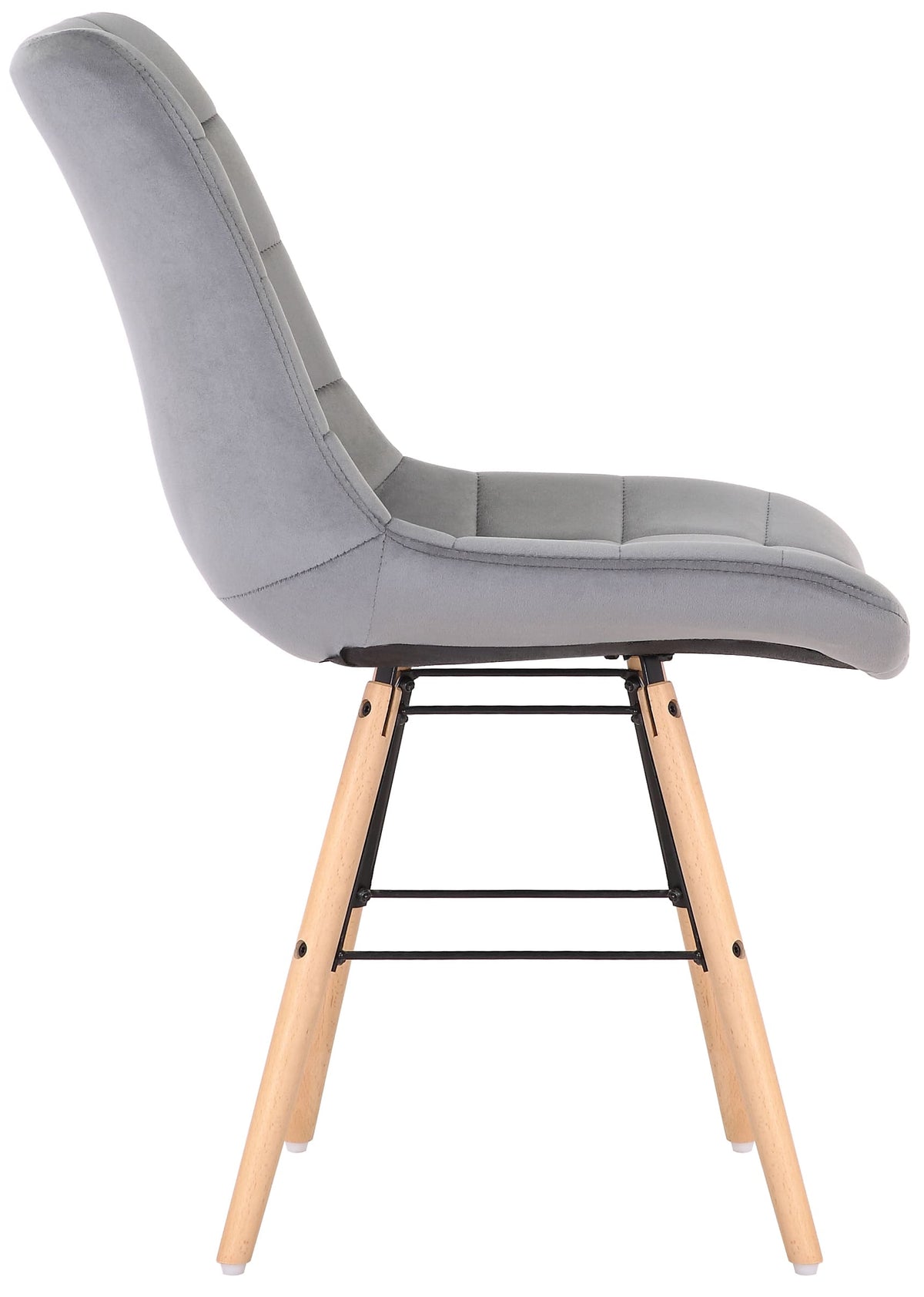 Set van 2 eetkamerstoelen Leni Fluweel grijs grau