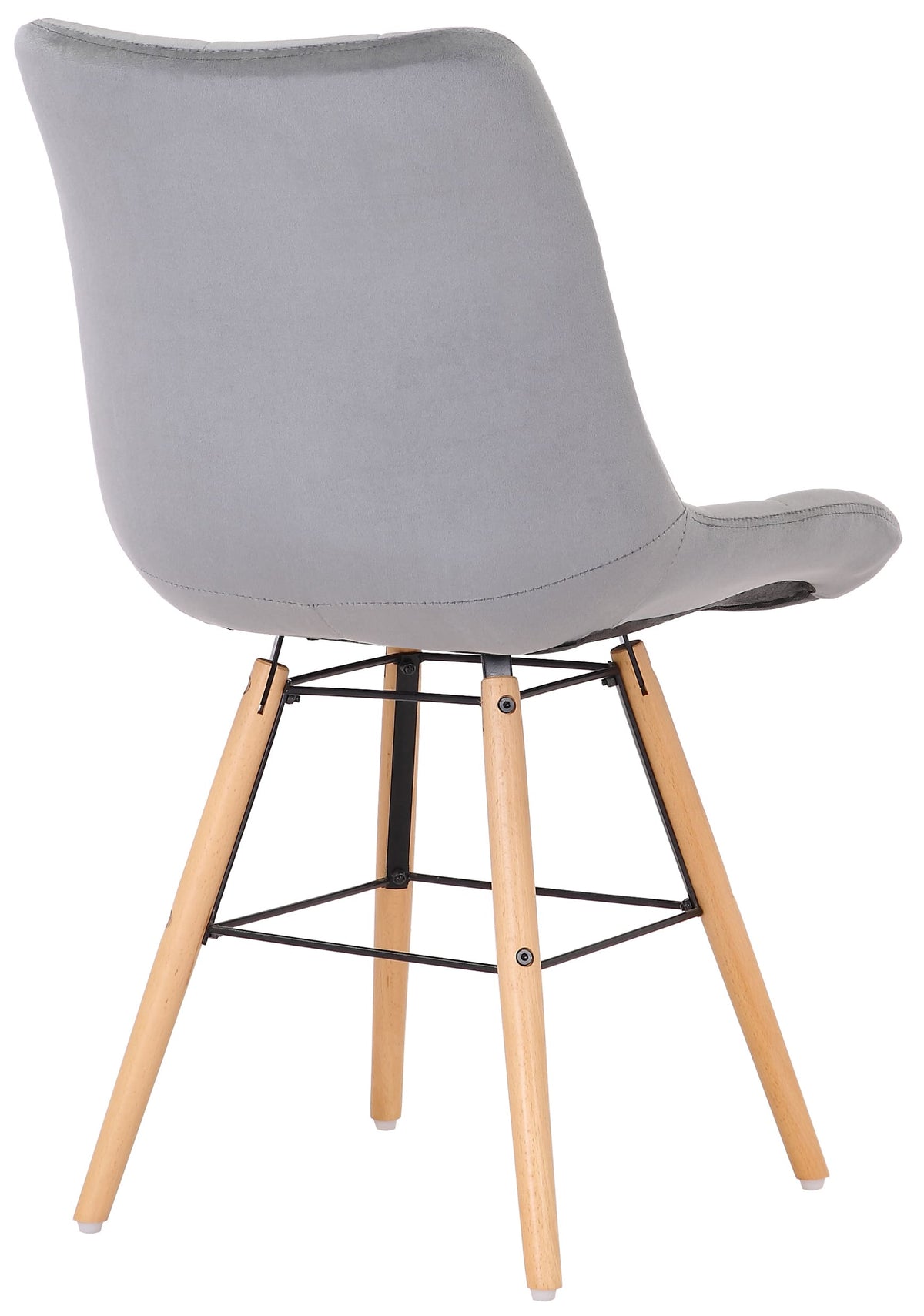 Set van 2 eetkamerstoelen Leni Fluweel grijs grau