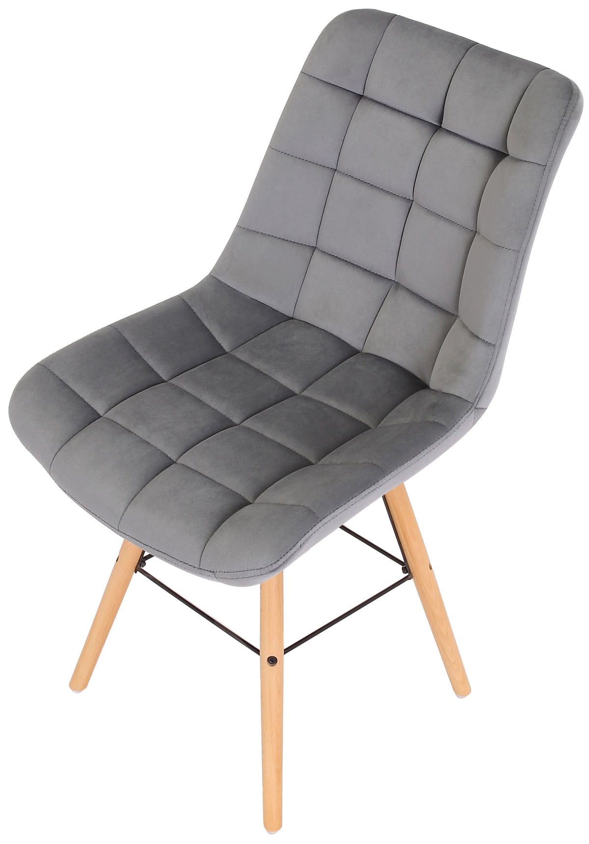 Set van 2 eetkamerstoelen Leni Fluweel grijs grau