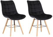 Set van 2 eetkamerstoelen Leni Fluweel zwart schwarz