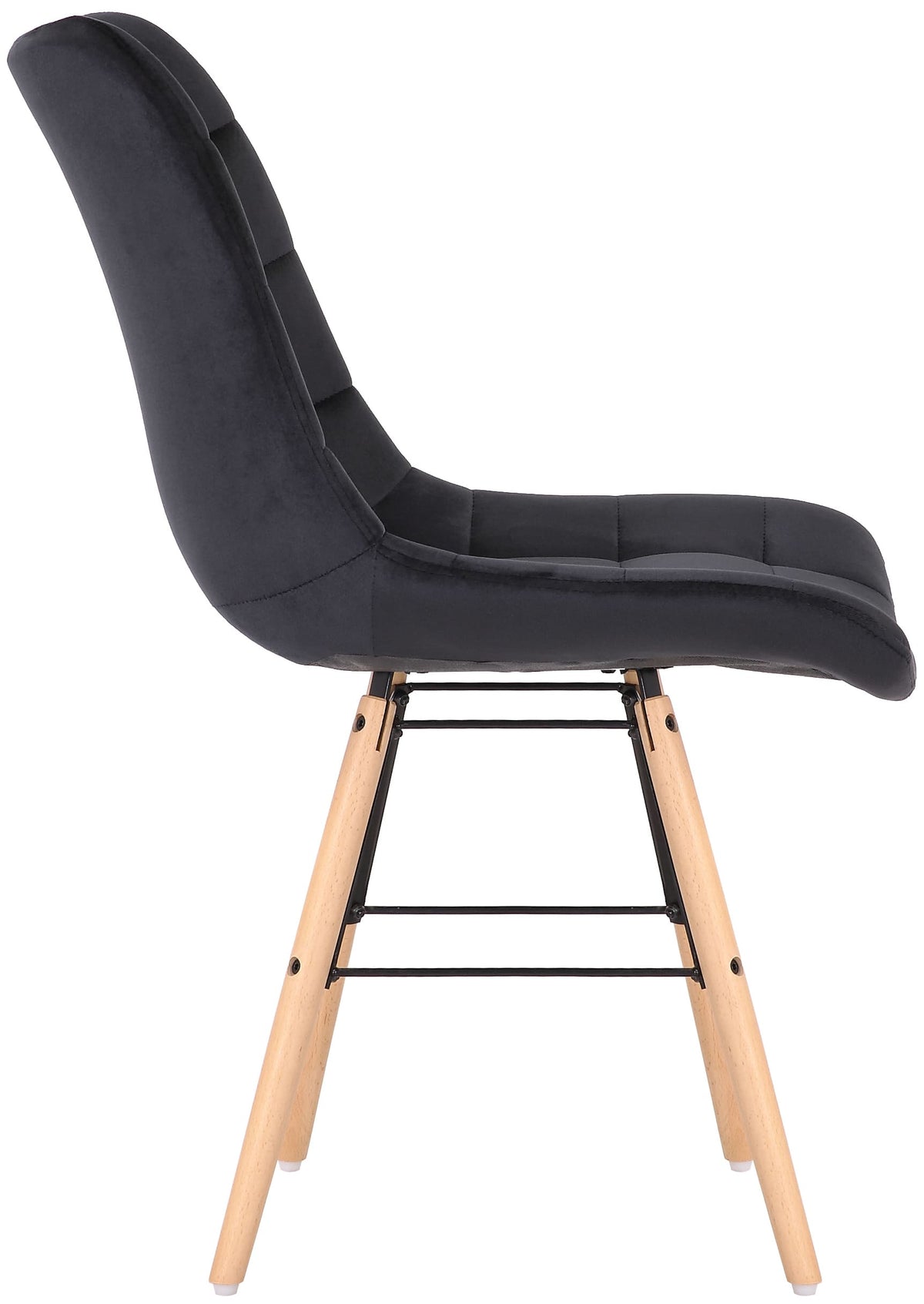Set van 2 eetkamerstoelen Leni Fluweel zwart schwarz