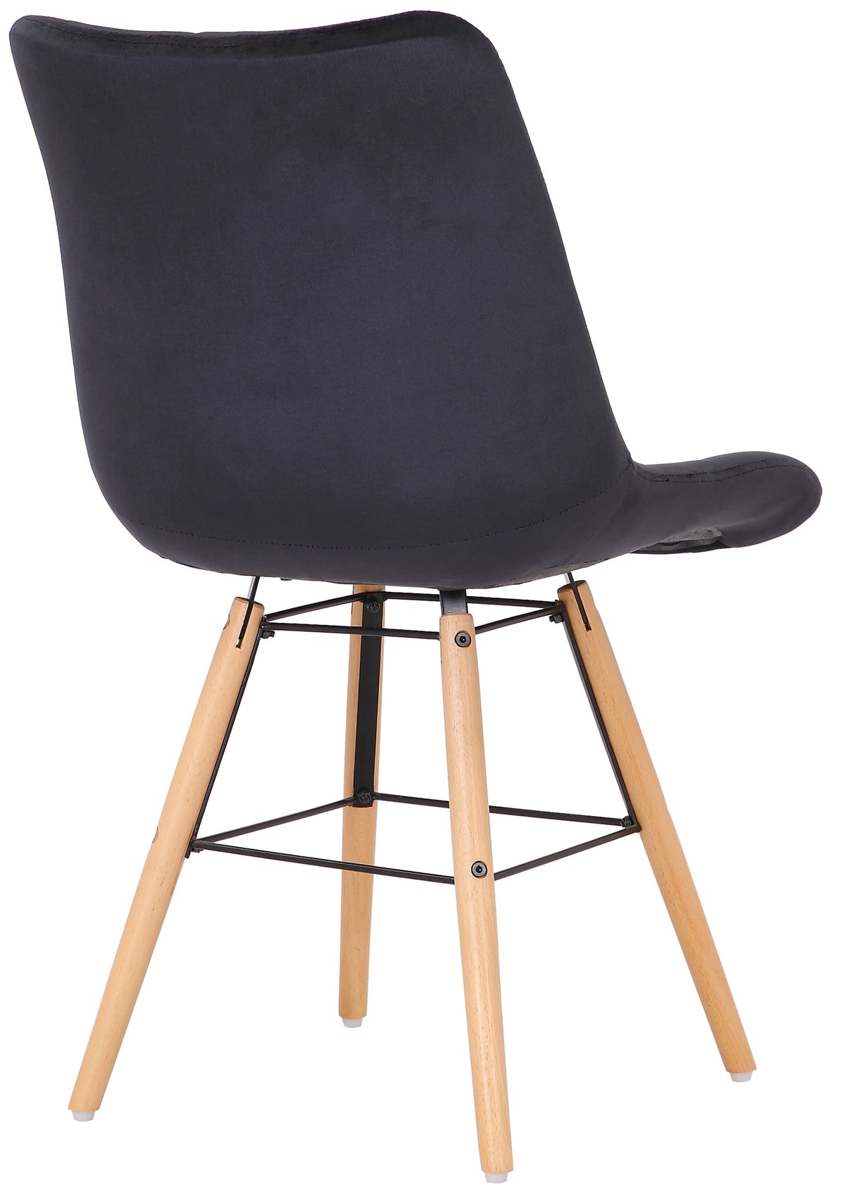 Set van 2 eetkamerstoelen Leni Fluweel zwart schwarz