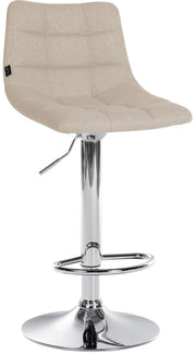 Barkruk Jerry Stof creme,chroom creme