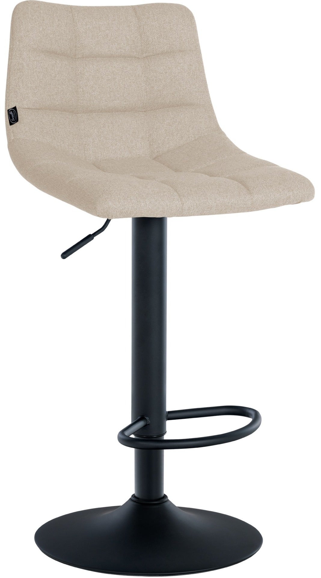 Barkruk Jerry Stof creme,zwart creme