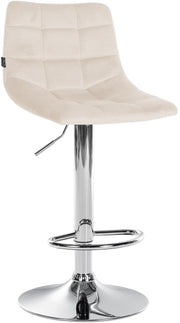 Barkruk Jerry Fluweel creme,chroom creme
