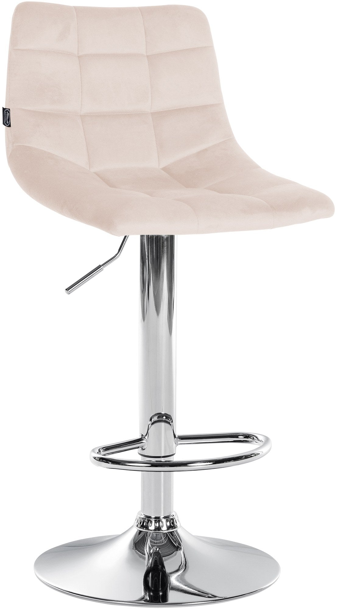 Barkruk Jerry Fluweel beige,chroom beige