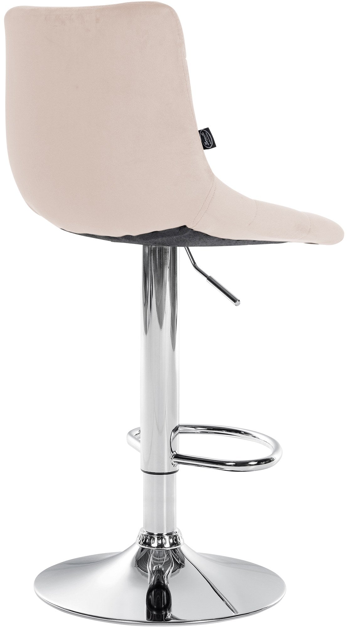 Barkruk Jerry Fluweel beige,chroom beige